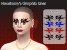 Sims 4 — Neosimmy's Graphic Liner by simmyneo — Bold eyeliner look inspired by gothic makeup, metal bands, and tattoos.
