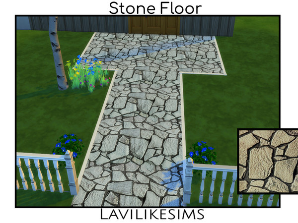 Sims 4 — Stone Floor by lavilikesims — A wonderful external flooring. Base Game Friendly.