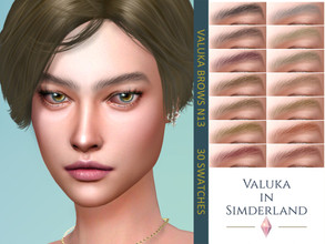 Sims 4 — [Patreon] Valuka brows N13 by Valuka — 30 colours. You can find it in brows. Thumbnail for identification. HQ