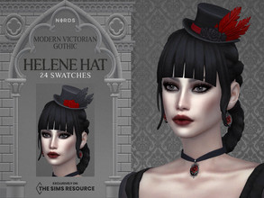 Sims 4 — Modern Victorian Gothic - Helene Hat Recolor by Nords — Dag dag, this is a recolor of the Helene Hair Hat, it