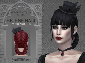 Sims 4 — Modern Victorian Gothic - Helene Hair by Nords — Dag Dag, this is a cute hairstyle, with bangs, two braids that