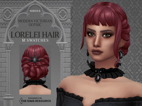 Sims 4 — Modern Victorian Gothic - Lorelei Hair Recolor by Nords — Dag dag, this is a recolor of my Lorelei Hair, it