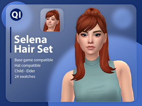 Sims 4 — Selena Hair Set by qicc — A hairstyle inspired by Selena Gomez. This hairstyle is also available to children. -