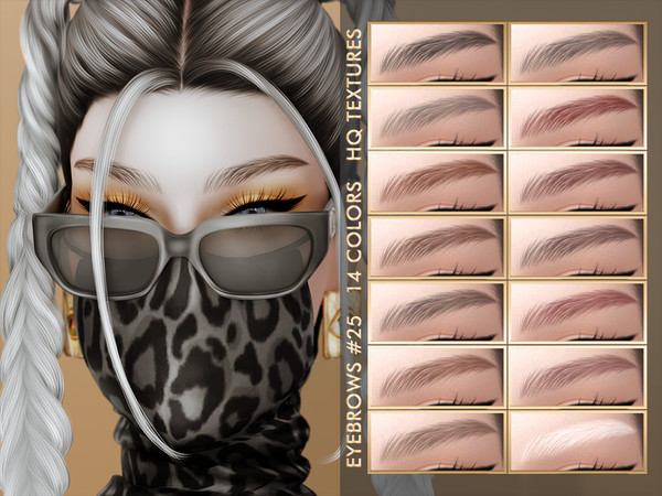 Sims 4 — [PATREON] EYEBROWS #25 by Jul_Haos — - CATEGORY: EYEBROWS - COLORS: 14 - GENDER: FEMALE - HQ TEXTURES - CUSTOM