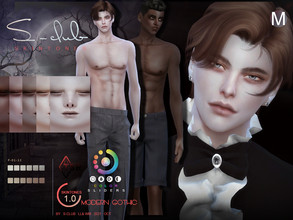 Sims 4 — Modern Gothic skintones Gskin 1.0 M by S-Club — Modern Gothic skintones, young to elder, 17 swatches for the