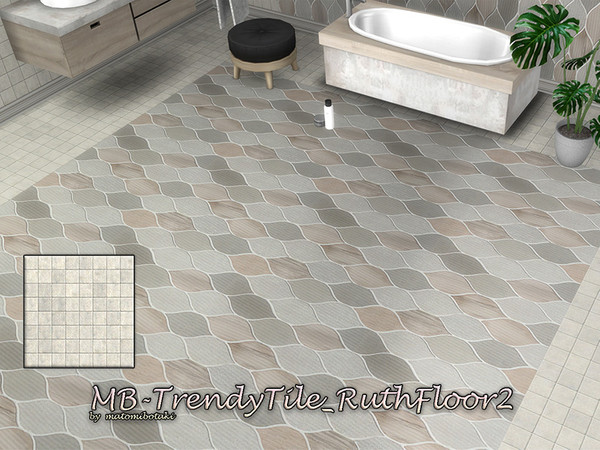 Sims 4 — MB-TrendyTile_RuthFloor2 by matomibotaki — MB-TrendyTile_RuthFloor2, elegant tile wall and floor set with 4