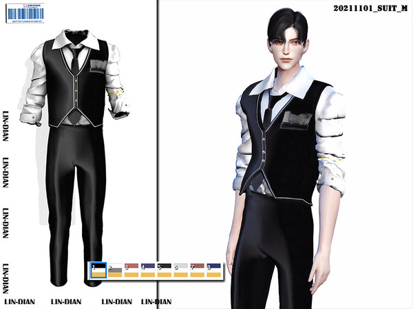 Sims 4 — [DIAN]Men's suits by LIN_DIAN — - New Mesh - ALL Lods. - 8 Colors. - Specular Normal Map
