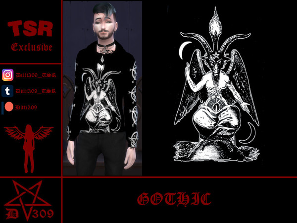 Sims 4 — Gothic Hoodie "Devil" by ditti309 — i hope you like it^^