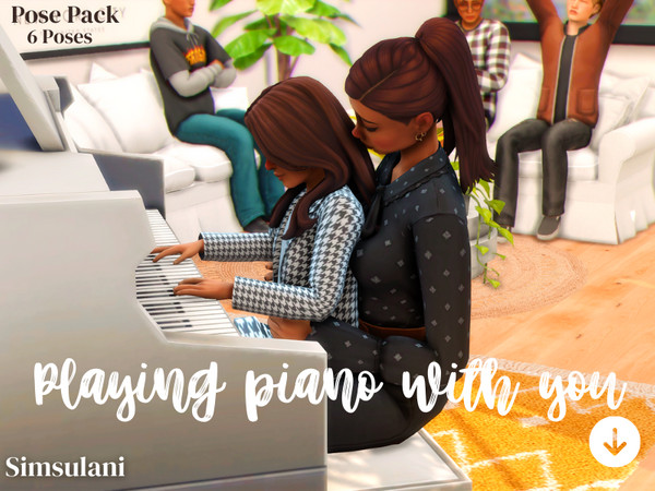 Sims 4 — Pose pack playing piano with you by Simsulani — Pose pack - 6 Poses simsulani