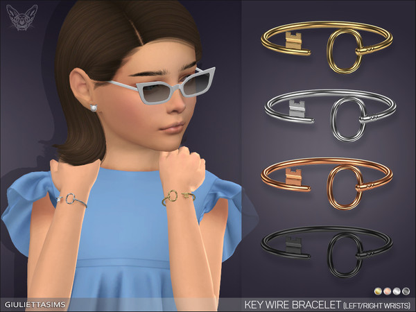 Sims 4 — Key Wire Bracelet Set For Kids (left/right wrists) by feyona — Key Wire Bracelet for kids for left and right