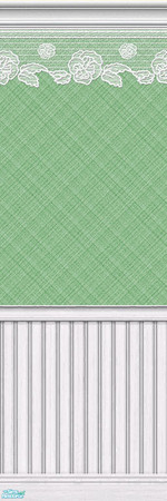 Sims 2 — Lace Walls - Plaid - Jade - 2A by maylynn55 — This wall is jade with a plaid background. Made by MayLynn55
