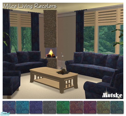 Sims 2 — Milco Living Recolors Flower by Mutske — Recolors from the Milco Livingroom set. Contains recolor of the Chair