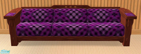Sims 2 — Texture Challenge 24 - Sofa by munchkin_brat — Mission sofa with royal purple pattern. This file will recolor