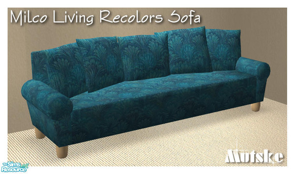 Sims 2 — Milco Living Flower - Sofa Aqua by Mutske — Recolors from the Milco Livingroom set. Contains recolor of the