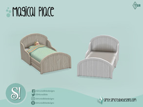 Sims 4 — Magical Place toddler bed frame by SIMcredible! — by SIMcredibledesigns.com available at TSR 2 colors variations