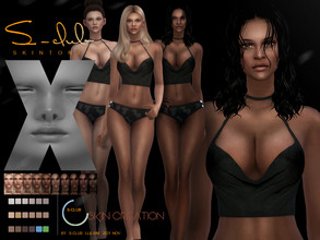 Sims 4 — Female Natural Skin overlay by S-Club — Female Natural Skin overlay, 3 swatches, hope you like, thank you^^