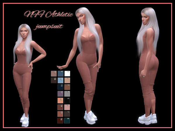 Sims 4 — NFF Athletic  jumpsuit by Nadiafabulousflow — Hi guys! This upload its a Athletic jumpsuit with spaghetti straps
