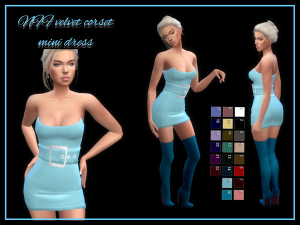 Sims 4 — NFF velvet corset mini dress by Nadiafabulousflow — Hi guys! This upload its a velvet corset mini dress with