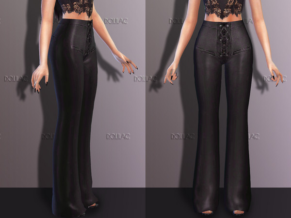 Sims 4 — Leather Trousers [SET] DO227 by DOLilac — Custom thumbnail New Mesh 8 Colors Adult-Elder-Teen-Young Adult For