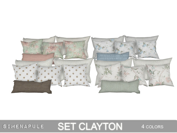 Sims 4 — Set Clayton - Cushions Bed by Simenapule — Set Clayton - Cushion. Cushions for a perfect Shabby Chic bedroom. 4