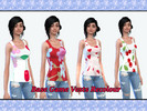 Sims 4 — Base Game Vest Recolour by Silverspark070 — Recolour of the base game vest using cute patterns, Cherry, Flowers