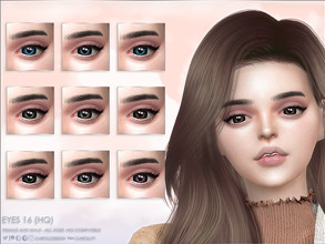 Sims 4 — Eyes 16 (HQ) by Caroll912 — A 9-swatch realistic set of doll-like eyes in shades of blue, green, gray, black,