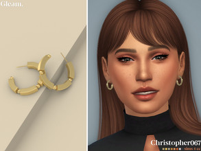 Sims 4 — Gleam Earrings by christopher0672 — This is a sophisticated pair of chunky ball and rectangle hoop earrings. 8