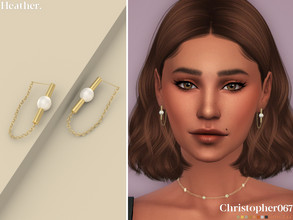 Sims 4 — Heather Earrings by christopher0672 — This is a fun pair of 70's inspired art deco earrings with a chain
