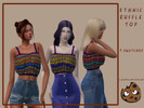 Sims 4 — Ethnic ruffle top (FETNS_2103) by CookieAC — Ethnic ruffle top - 9 colour options - Female only - All LODs -