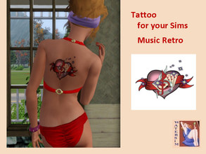 Sims 3 — ws Tattoo Music Retro by watersim44 — Selfmade created Tattoo for MusicFans Retro Style by watersim44, TSR