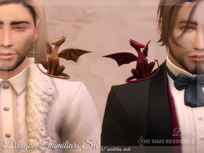 Sims 4 — Dragon Familiars Male (Left and Right) by Dissia — Little dragon sitting on your sim right or left shoulder