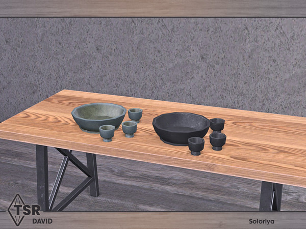 Sims 4 — David. Dishes by soloriya — Dishes. Part of David set. 2 color variations. Category: Decorative - Clutter.