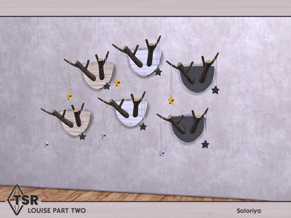 Sims 4 — Louise Part Two. Horns by soloriya — Wall sculpture horns. Part of Louise Part Two set. 6 color variations.
