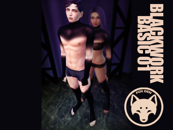 Sims 4 — [fox den] black work basic gradient tattoo male by M31l1n — Basic black work tattoo with a gradient. Three