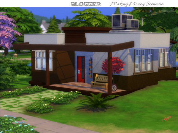 Sims 4 — Blogger by ruja2 — A small house that can develop a Making Money Scenario, for example, by being a famous