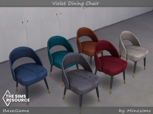 Sims 4 — Violet Dining Chair by Mincsims — 6 swatches Basegame compatible