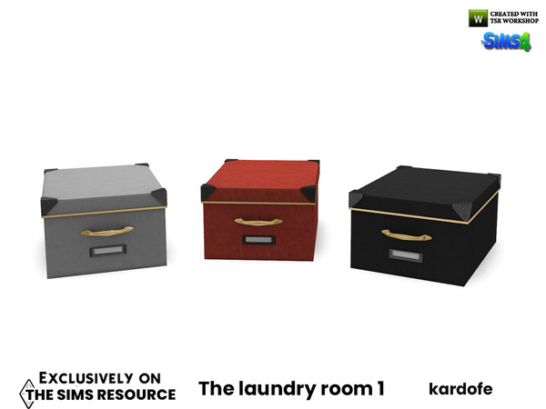 Sims 4 — The laundry room_Box by kardofe — Decorative tidy boxes in three colour options