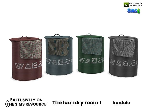 Sims 4 — The laundry room_Laundry container by kardofe — Laundry container, decorative, in four colour options
