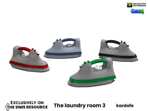 Sims 4 — The laundry room_Iron by kardofe — Decorative iron, horizontal, in four colour options