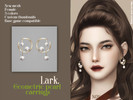 Sims 4 — [Lark]Geometric pearl earrings by LARK_Lioel — New mesh Female 3 colors Custom thumbnails Base game compatible