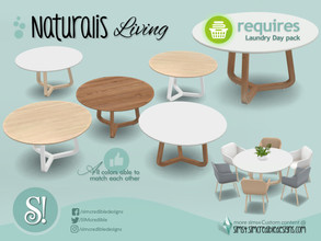 Sims 4 — Naturalis Living Dining table 2x2 - requires LAUNDRY DAY by SIMcredible! — by SIMcredibledesigns.com available