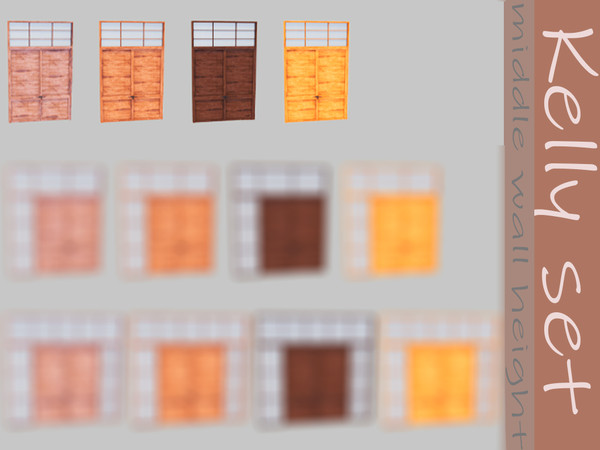 Sims 4 — [SJB] Kelly set double door 2 tiles M by Ylka by Ylka — The double door for a medium wall height is two tiles