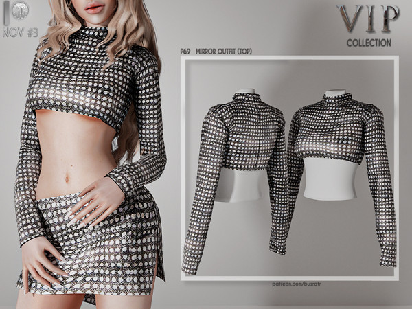 Sims 4 —  [PATREON]  (Early Access) MIRROR OUTFIT (TOP) P69 by busra-tr — 16 colors Adult-Elder-Teen-Young Adult For
