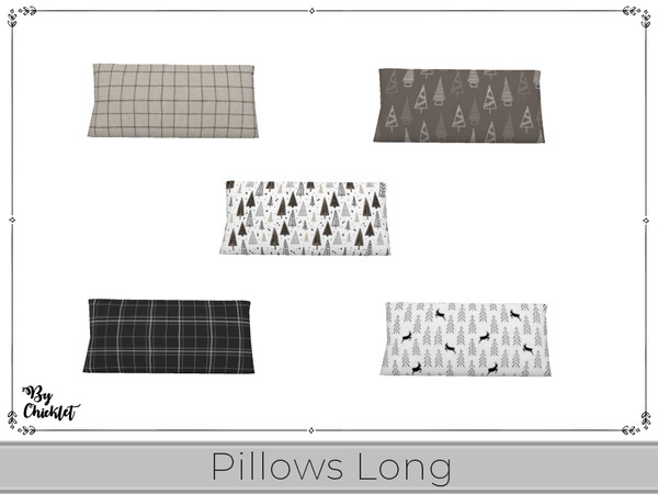 Sims 4 — Sophisticated Man Xmas Pillow Long Deco by Chicklet — Who says Christmas needs to be all bright reds and greens.