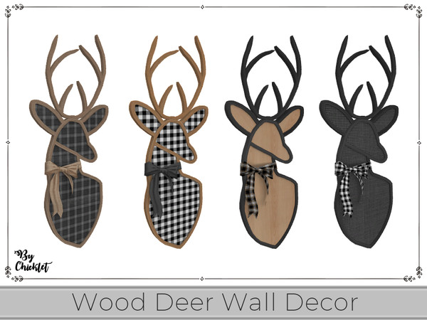 Sims 4 — Sophisticated Man Xmas Deer Wall Decor by Chicklet — Who says Christmas needs to be all bright reds and greens.