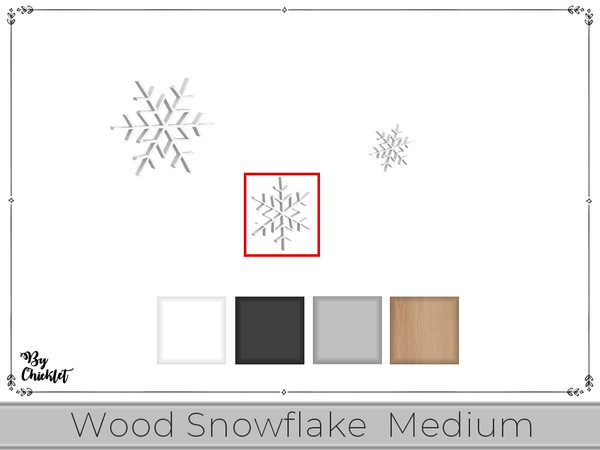 Sims 4 — Sophisticated Man Xmas Snowflake Wall Decor Medium by Chicklet — Who says Christmas needs to be all bright reds