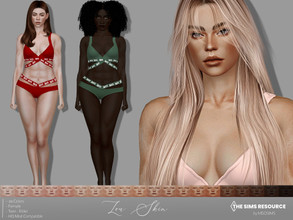 Sims 4 — Lou Skin by MSQSIMS — This muscular skin for female sims is available in 20 skintones from light to dark. It is