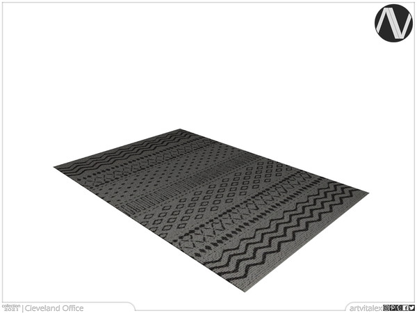 Sims 4 — Cleveland Rug by ArtVitalex — Office And Study Room Collection | All rights reserved | Belong to 2021
