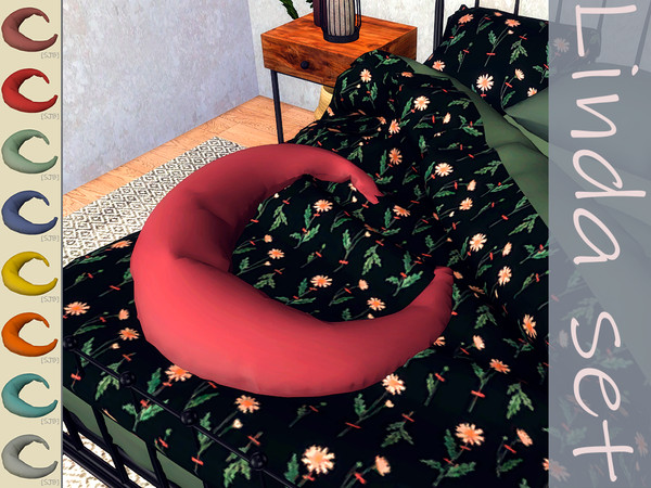Sims 4 — [SJB] Linda set pillow moon by Ylka by Ylka — This moon shaped pillow will complement your decor. Has 8 colors.