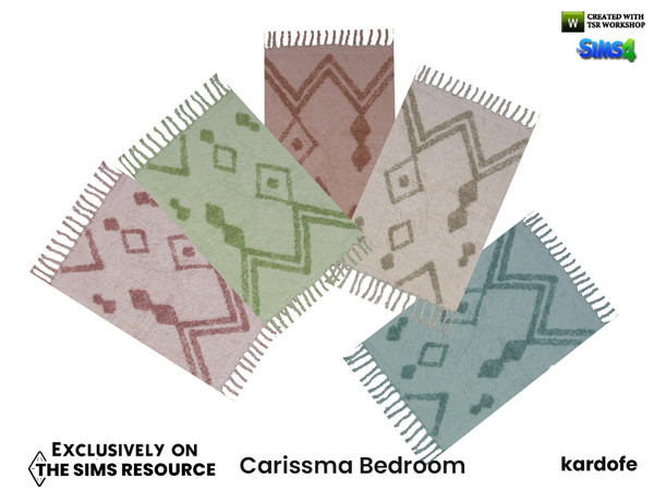 Sims 4 — Carissma Bedroom_Rug by kardofe — Wool carpet with fringe, in five different options